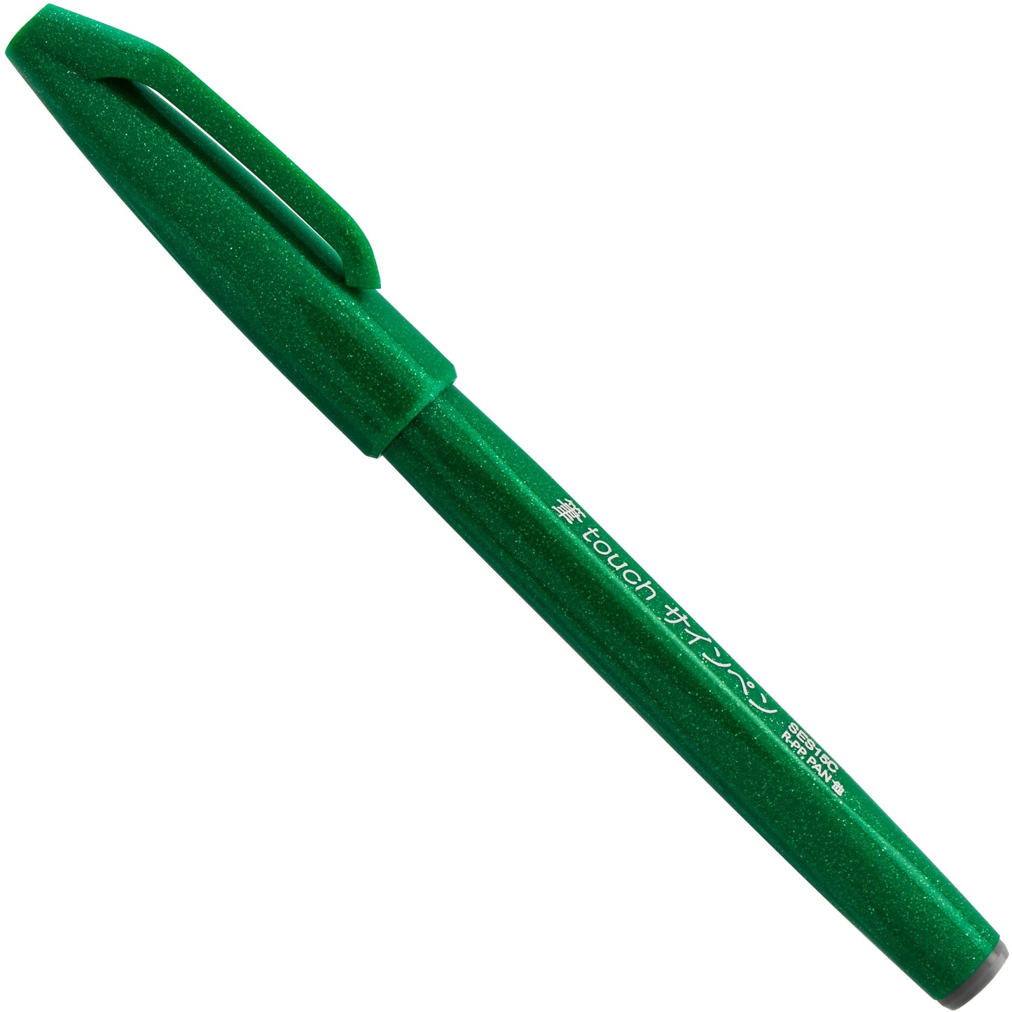 Pentel Arts Sign Pen Brush Tip, Green Ink (SES15C-D)