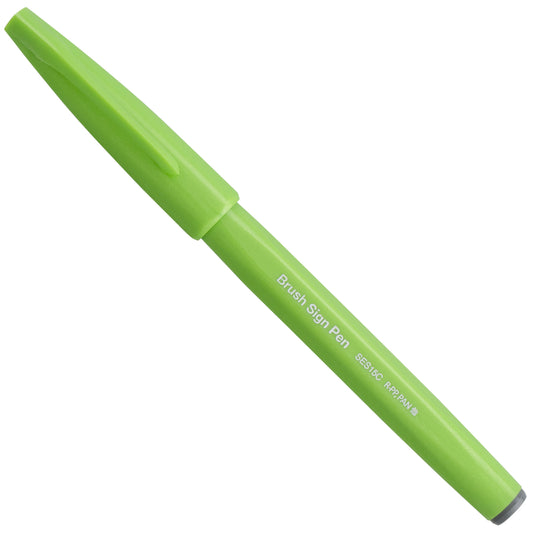 Pentel Arts Sign Pen Brush, Open Stock, Light Green Ink (SES15C-K)