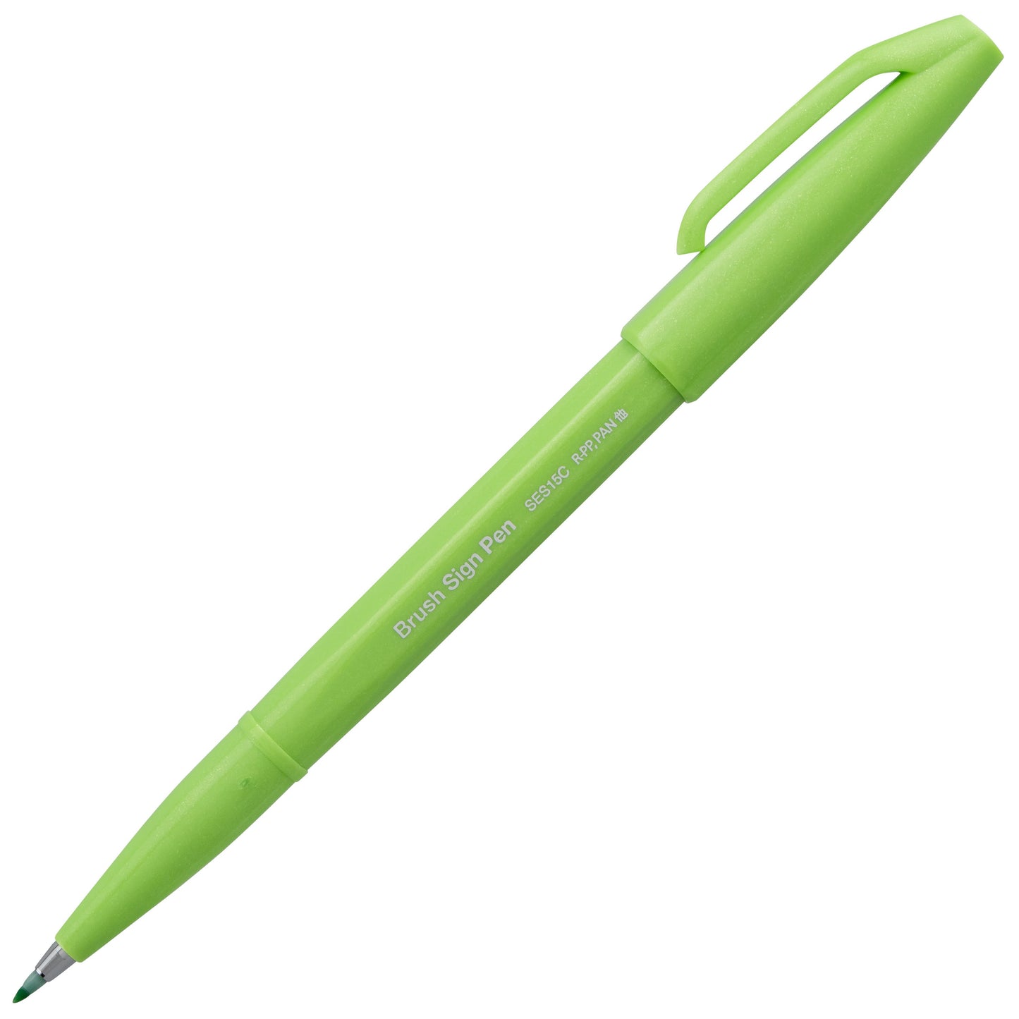 Pentel Arts Sign Pen Brush, Open Stock, Light Green Ink (SES15C-K)
