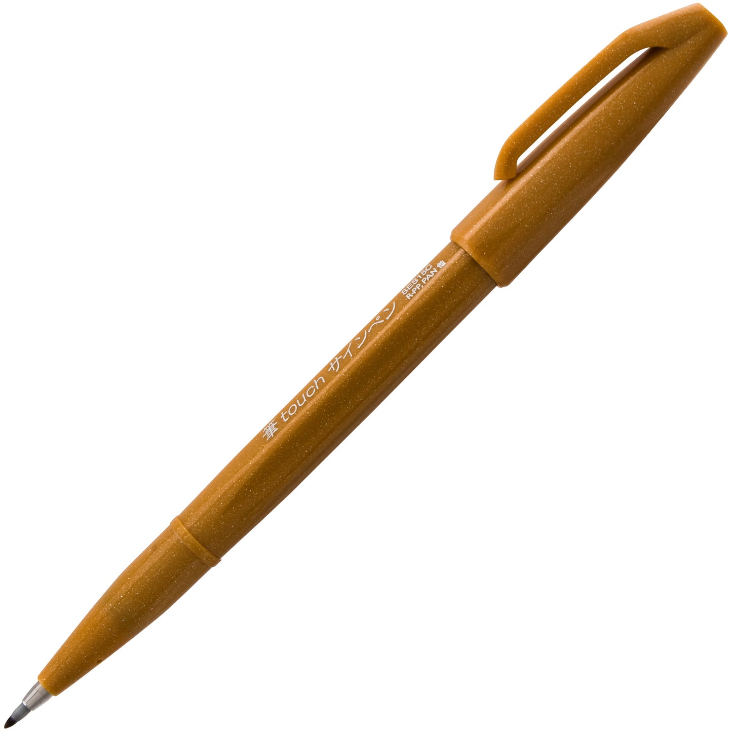Pentel Arts Sign Pen Brush Tip, Ochre Ink (SES15C-Y)
