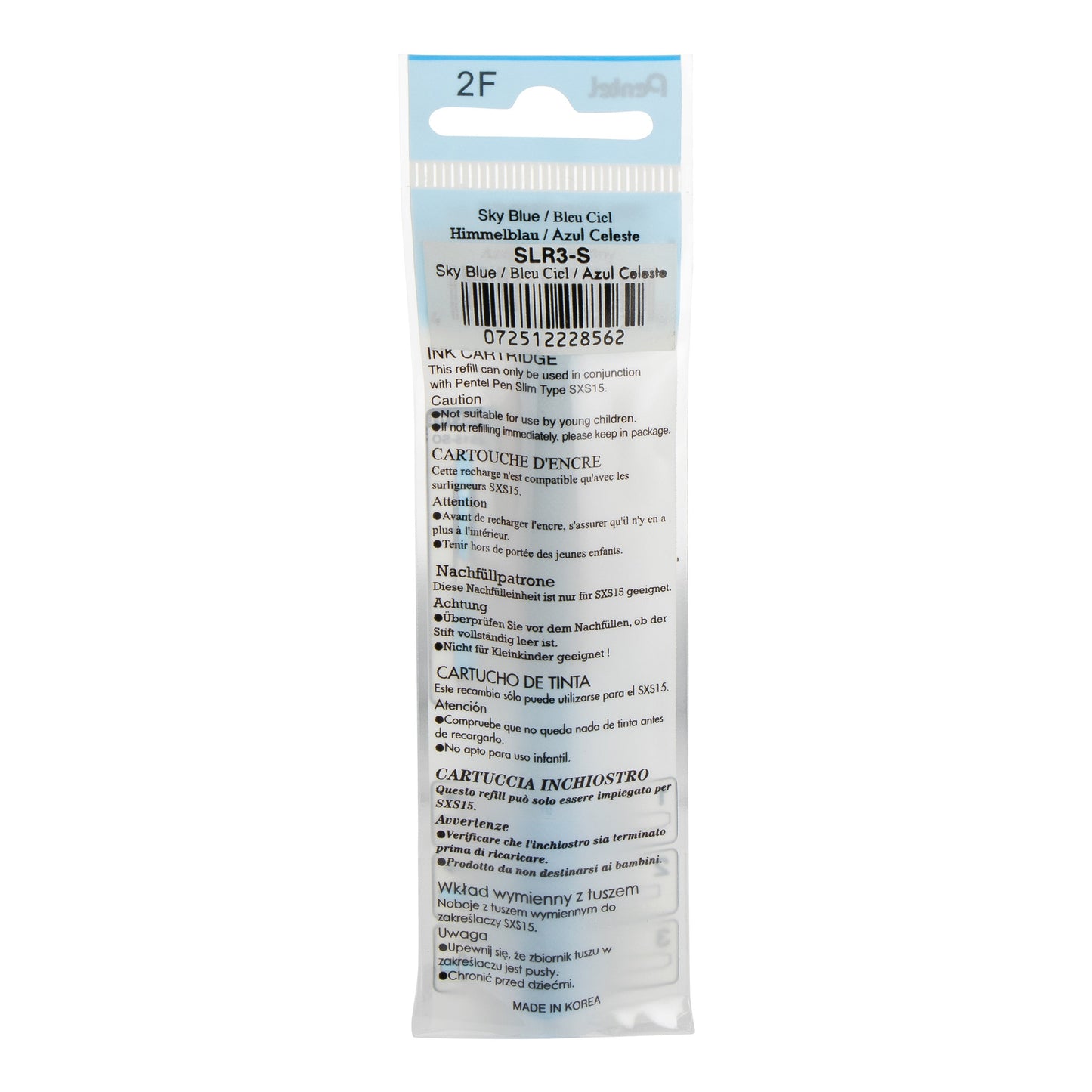 Refill for Handy-Line S Highlighter, Sky Blue Ink (SLR3-S)