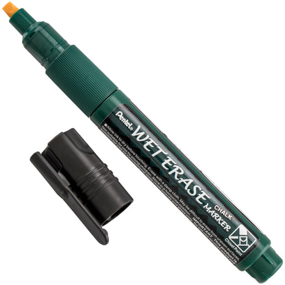 Pentel Arts Wet Erase Chalk Marker, Chisel Tip, Black Ink (SMW26-A)
