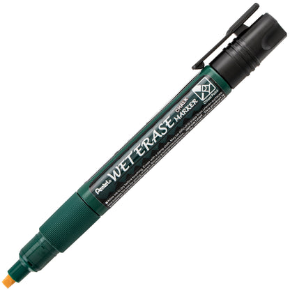 Pentel Arts Wet Erase Chalk Marker, Chisel Tip, Black Ink (SMW26-A)