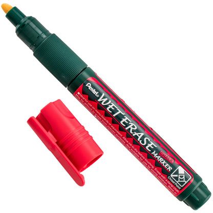 Pentel Arts Wet Erase Chalk Marker, Chisel Tip, Red Ink (SMW26-B)