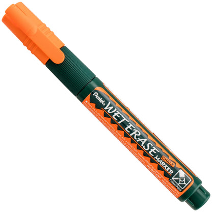 Pentel Arts Wet Erase Chalk Marker, Chisel Tip, Orange Ink (SMW26-F)