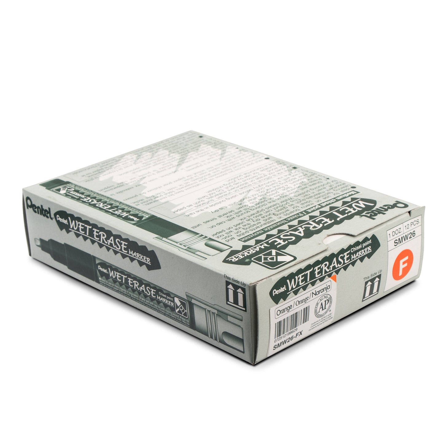 Pentel Arts Wet Erase Chalk Marker, Chisel Tip, Orange Ink (SMW26-F)