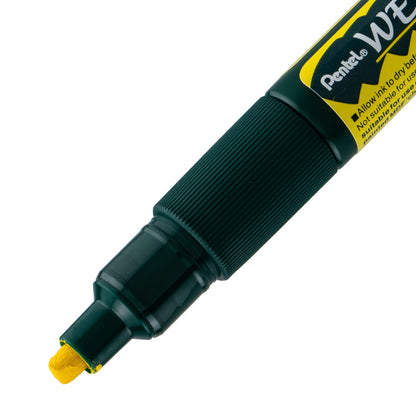 Pentel Arts Wet Erase Chalk Marker, Chisel Tip, Yellow Ink (SMW26-G)