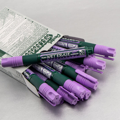 Pentel Arts Wet Erase Chalk Marker, Chisel Tip, Violet Ink (SMW26-V)