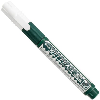 Pentel Arts Wet Erase Chalk Marker, Chisel Tip, White Ink (SMW26-W)