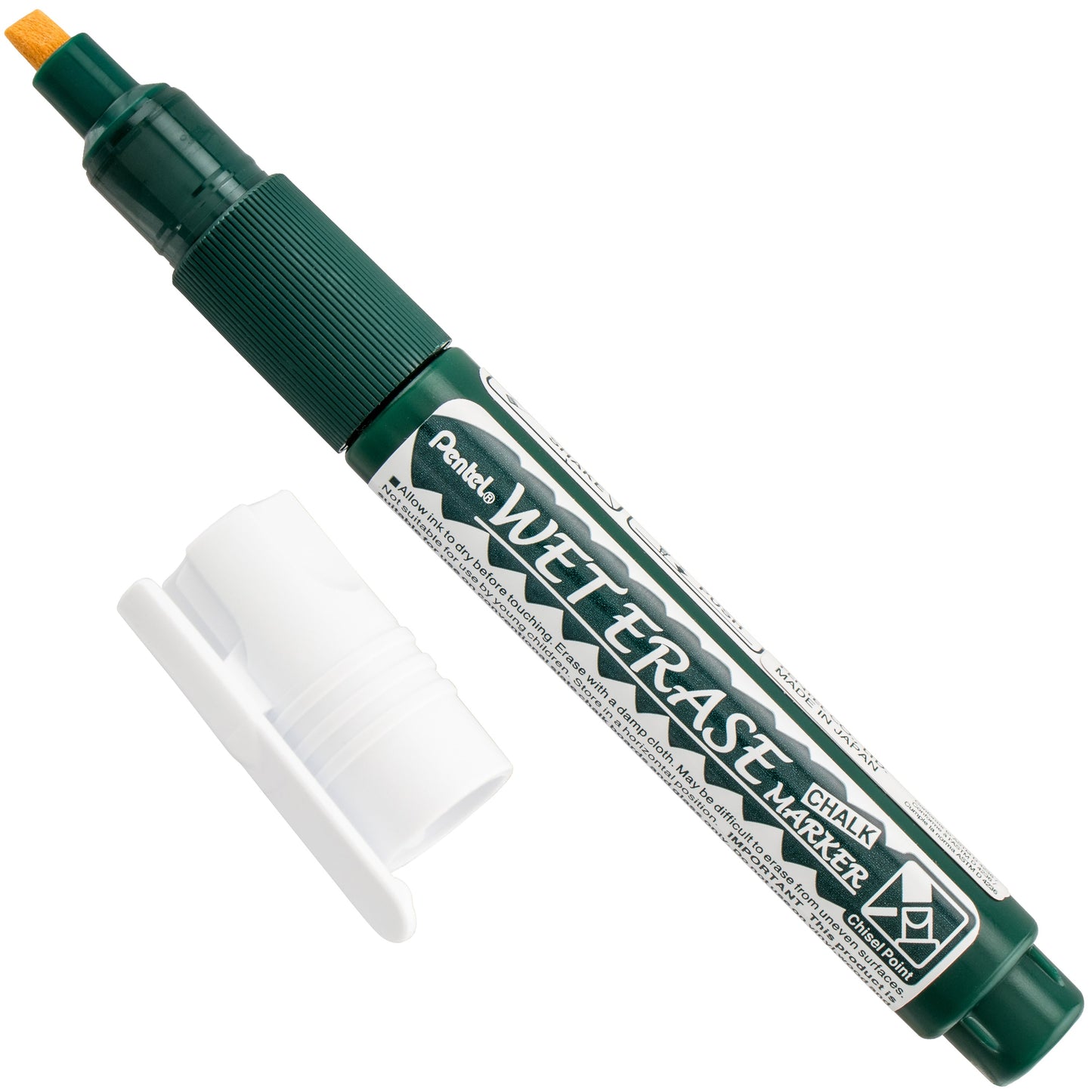 Pentel Arts Wet Erase Chalk Marker, Chisel Tip, White Ink (SMW26-W)