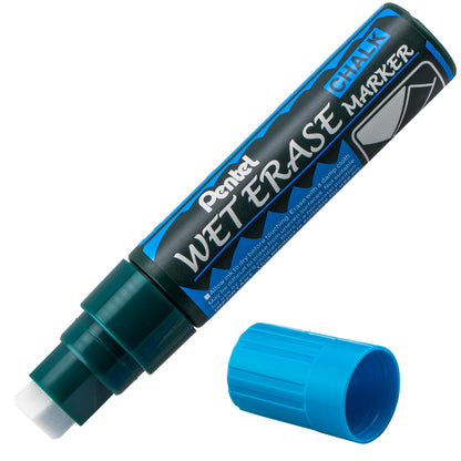 Pentel Arts Wet Erase Chalk Marker, Jumbo Tip, Blue Ink (SMW56-C)