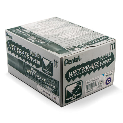 Pentel Arts Wet Erase Chalk Marker, Jumbo Tip, Blue Ink (SMW56-C)