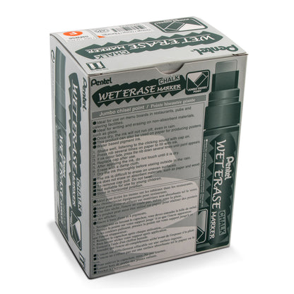 Pentel Arts Wet Erase Chalk Marker, Jumbo Tip, Orange Ink (SMW56-F)