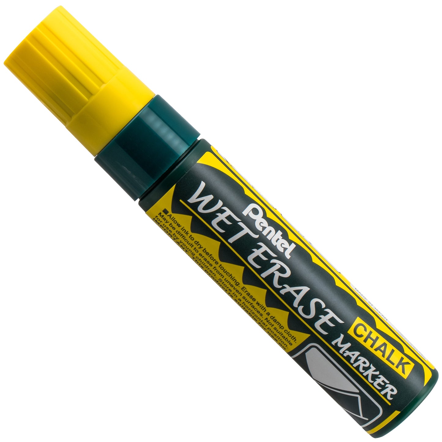 Pentel Arts Wet Erase Chalk Marker, Jumbo Tip, Yellow Ink (SMW56-G)