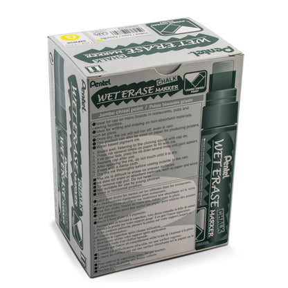 Pentel Arts Wet Erase Chalk Marker, Jumbo Tip, Yellow Ink (SMW56-G)