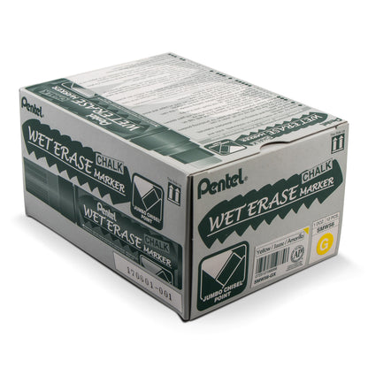 Pentel Arts Wet Erase Chalk Marker, Jumbo Tip, Yellow Ink (SMW56-G)