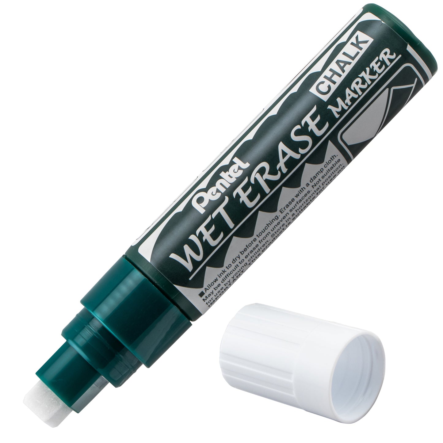 Pentel Arts Wet Erase Chalk Marker, Jumbo Tip, White Ink (SMW56-W)
