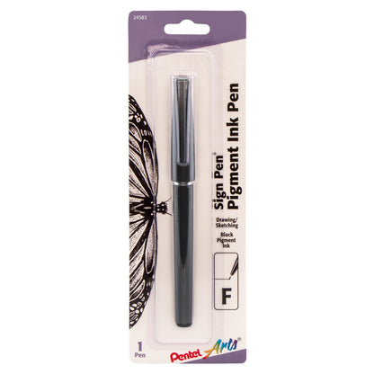 Pentel Arts Sign Pen with Pigment Ink - Black Ink 1-Pk (ST150BPA)