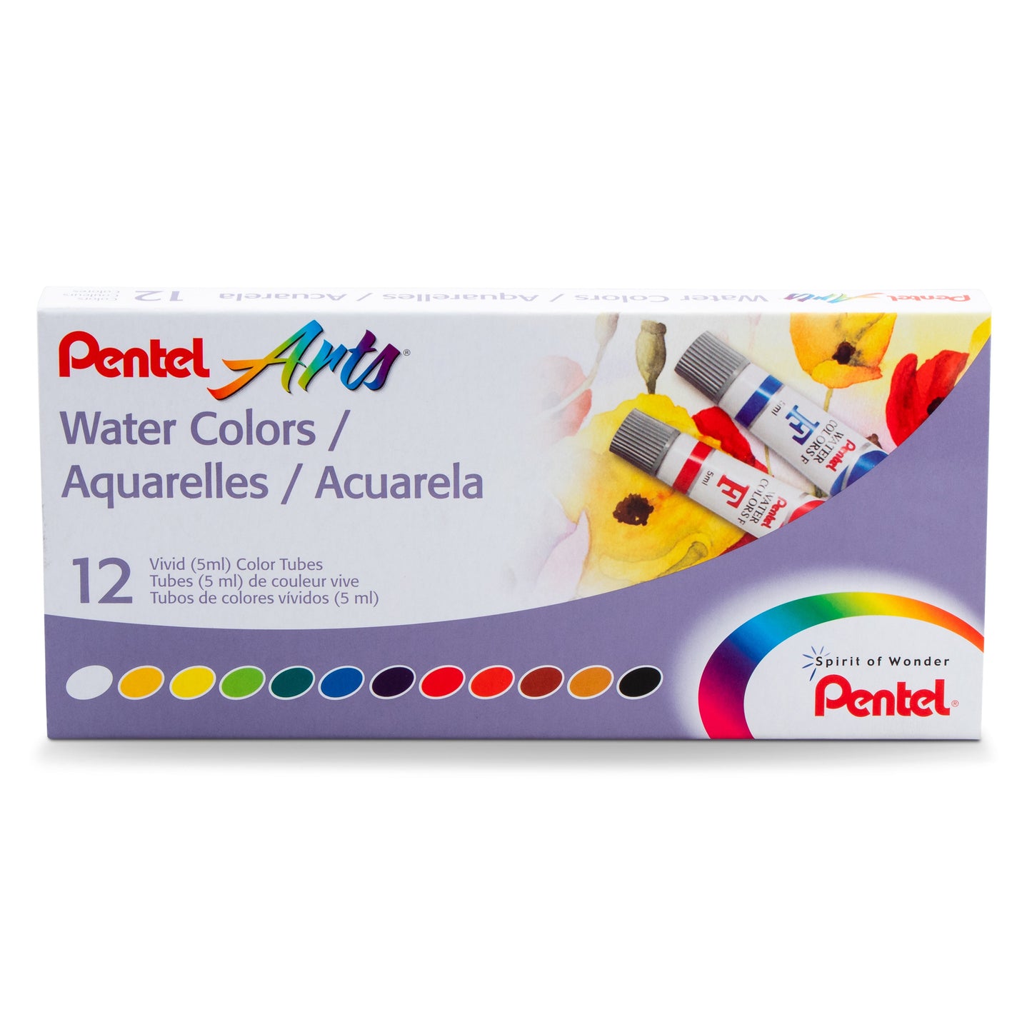 Pentel Arts Water Colors Assorted Colors, 12-Pk (WFRS-12)