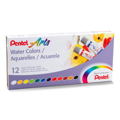 Pentel Arts Water Colors Assorted Colors, 12-Pk (WFRS-12)