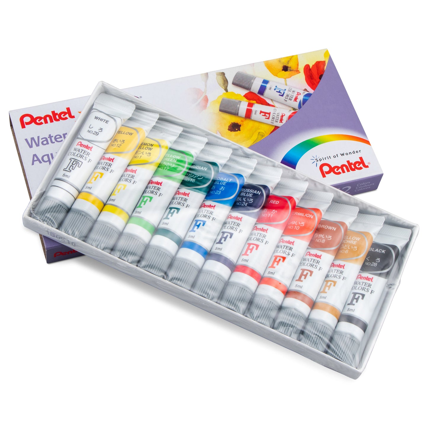 Pentel Arts Water Colors Assorted Colors, 12-Pk (WFRS-12)