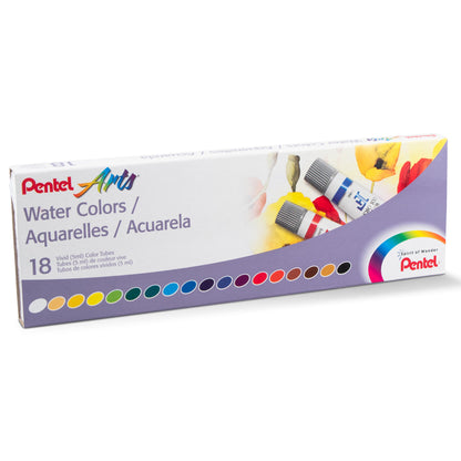 Pentel Arts Water Colors Assorted Colors, 18-Pk (WFRS-18)