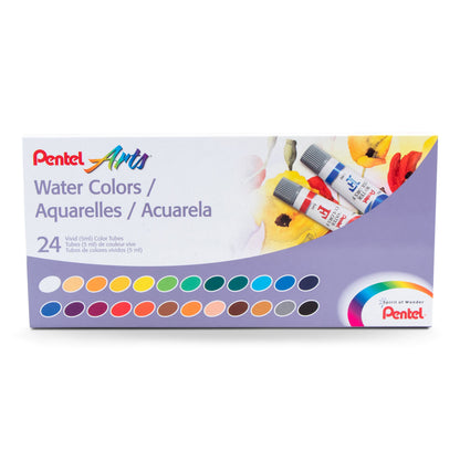 Pentel Arts Water Colors Assorted Colors, 24-Pk (WFRS-24)