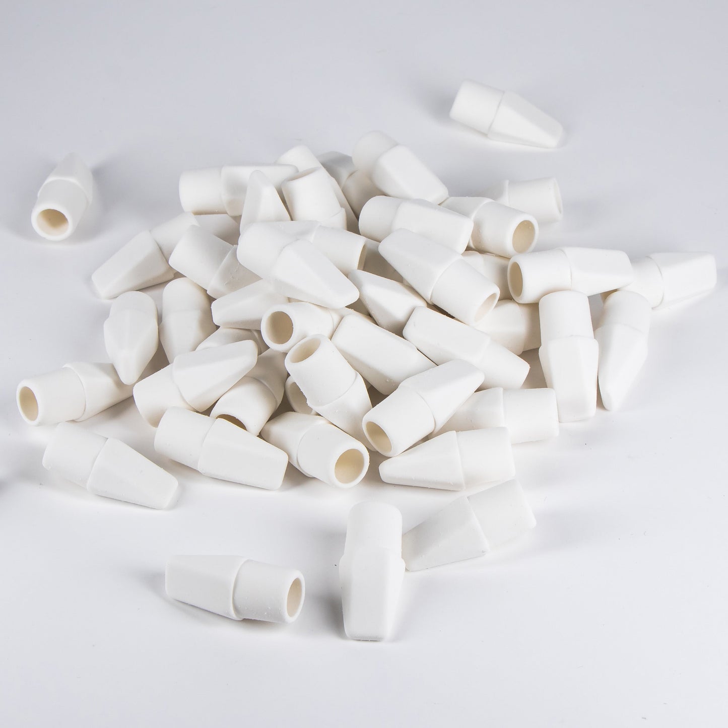Hi-Polymer Cap Erasers, White 50-Pk (ZEH02BP50)