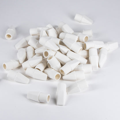 Hi-Polymer Cap Erasers, White 50-Pk (ZEH02BP50)