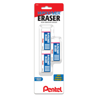 Hi-Polymer Block Eraser Small White, 3-Pk (ZEH05BP2F)