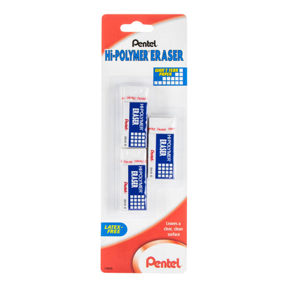Hi-Polymer Block Eraser Small White, 3-Pk (ZEH05BP2F)