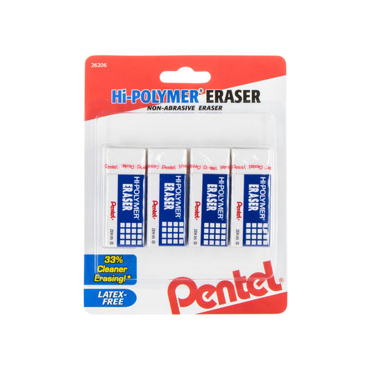 Hi-Polymer Block Eraser Small White, 4-Pk (ZEH05BP4)