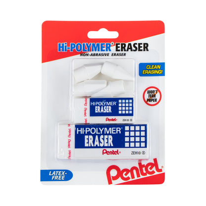 Hi-Polymer Eraser Mixed Pack (4-caps, 1-small block 1-large block), 6-Pk (ZEH2510BP)