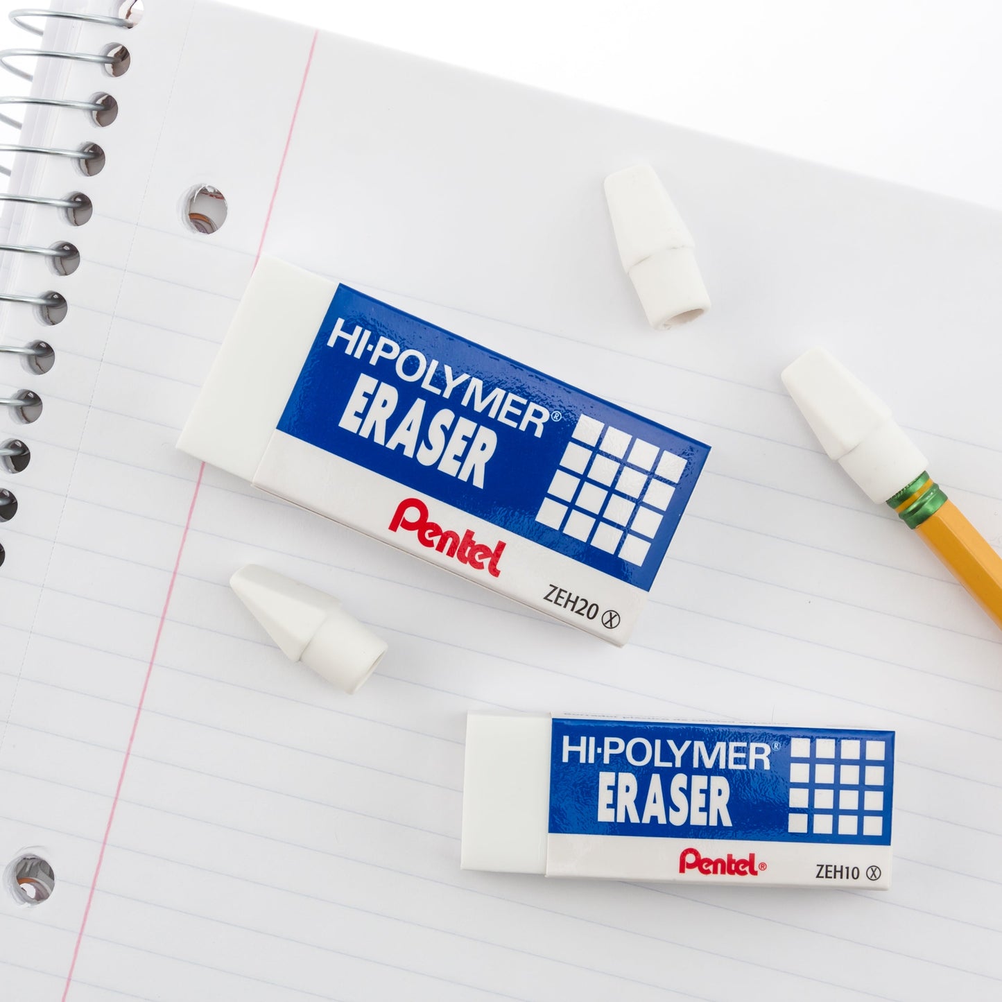 Hi-Polymer Eraser Mixed Pack (4-caps, 1-small block 1-large block), 6-Pk (ZEH2510BP)