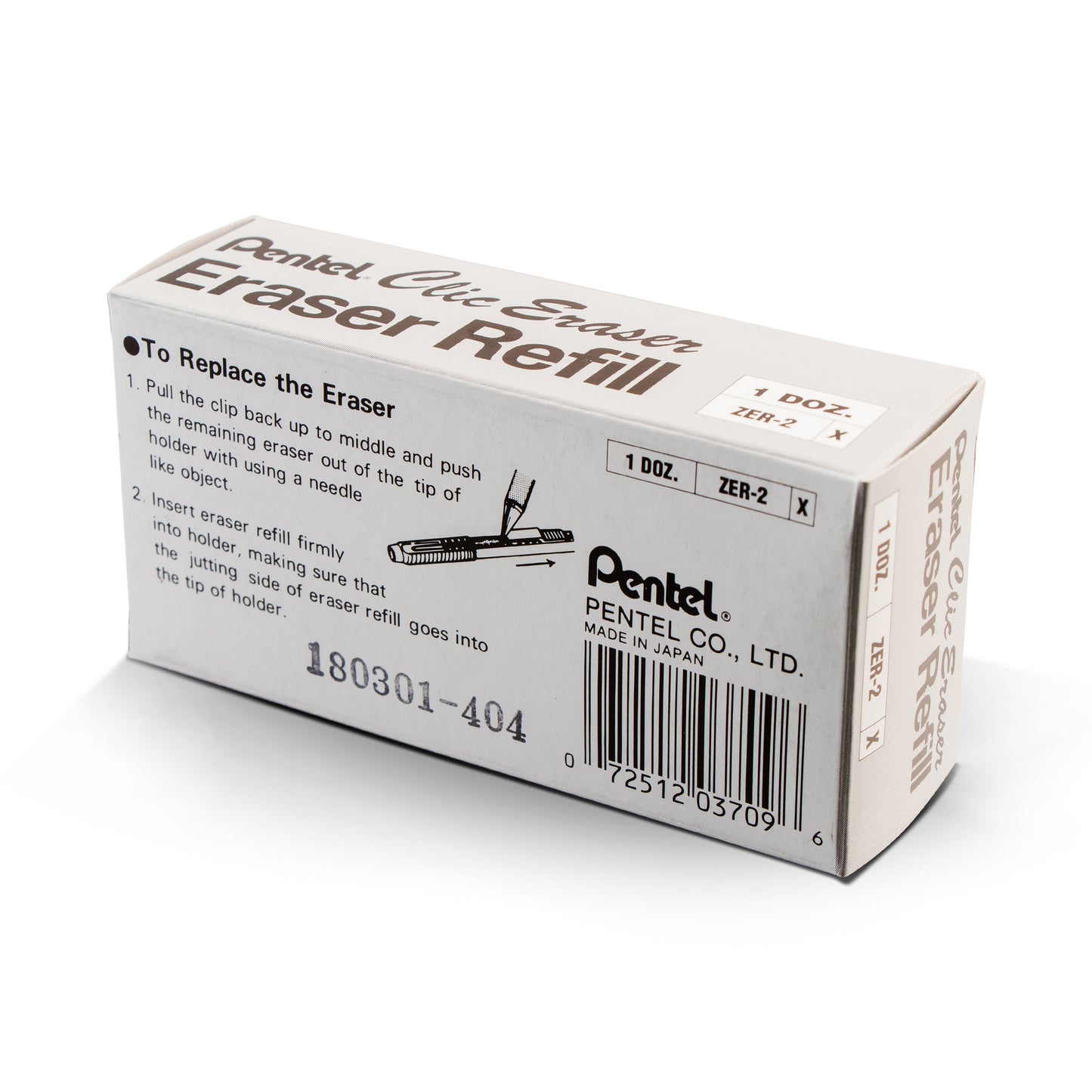 Refill Eraser For Clic Eraser Contains 2 Refills per package (ZER-2)