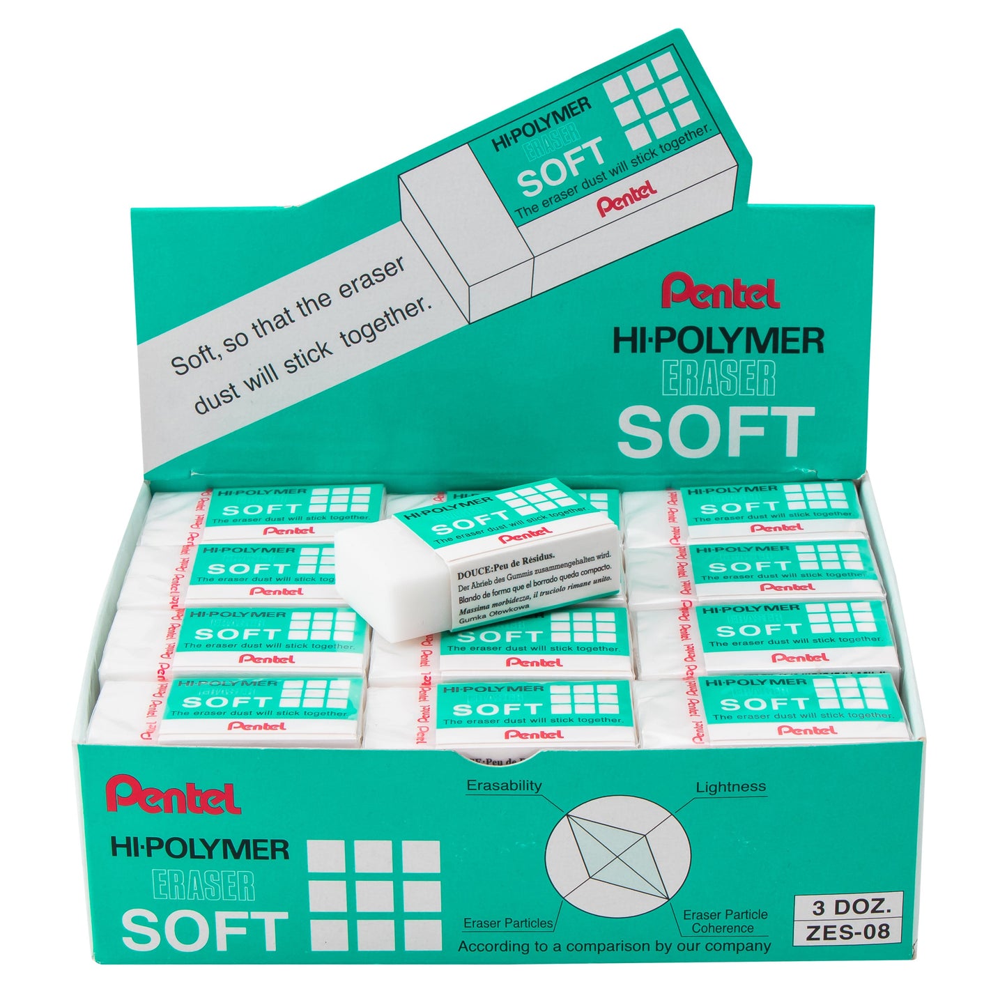 Pentel Hi-Polymer Eraser "SOFT" (ZES-08)