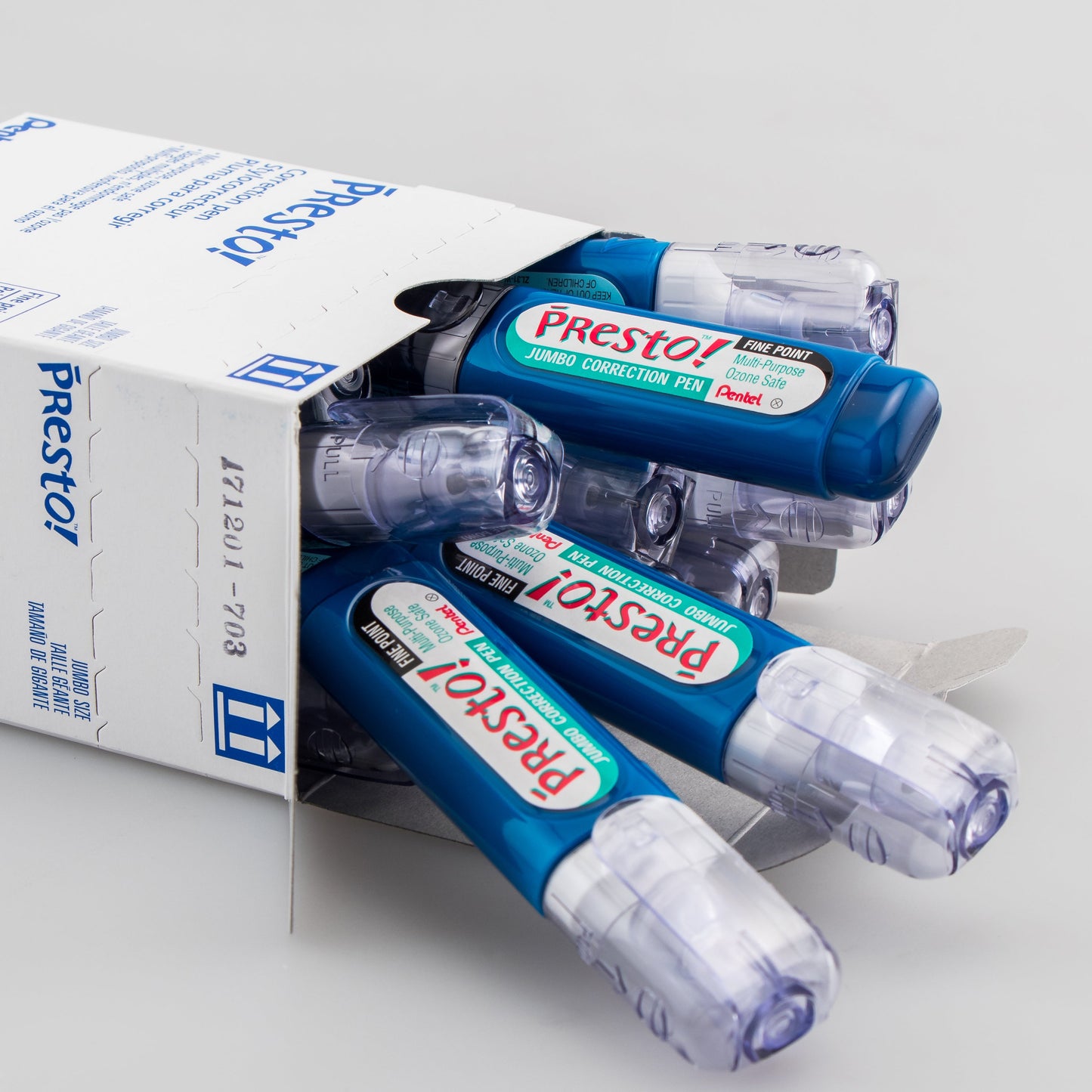 Presto! Jumbo Correction Pen Fine Point Metal Tip 12 ml/0.4 fl.oz. (ZL31-W)